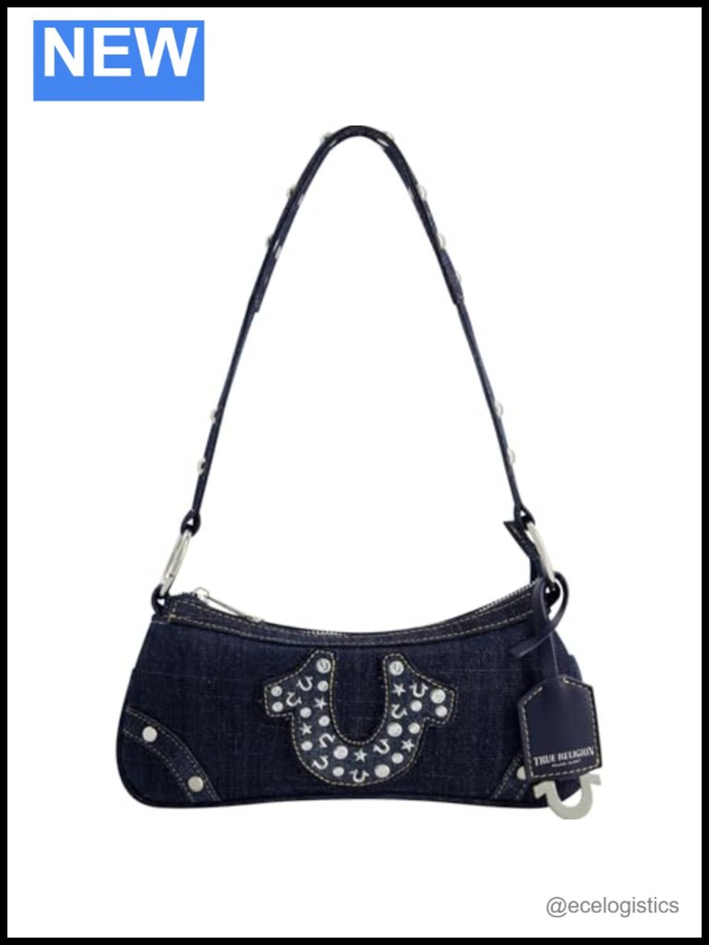 True Religion Mini Denim Shoulder Bag Satchel Purse - Cotton Polyester